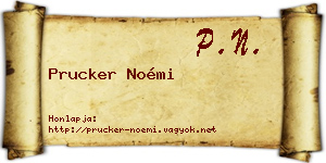 Prucker Noémi névjegykártya